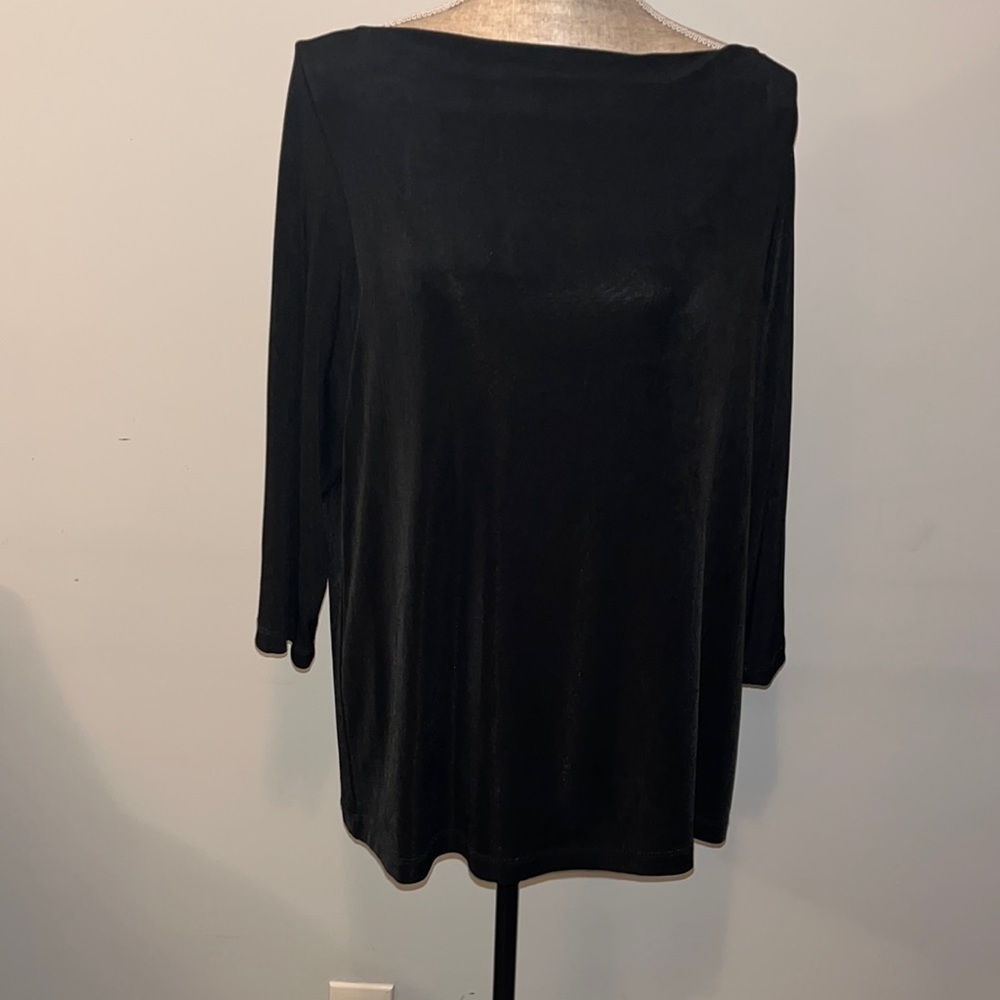 New Citiknits Women's boat
Neck Stretch 3/4 Sleeve T-Shirt Brown size Large